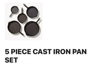 #054 5 Pc Iron Skillet Set